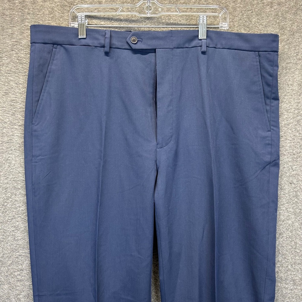 Nautica Ceylon Mens Blue Active Stretch Dress Pants W42 L34 Flat Front NA030001